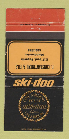 Matchbook Cover - Ski Doo Snowmobiles 1973 Mont Laurier QC WEAR 30 Strike