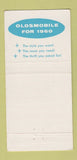 Matchbook Cover - 1960 Oldsmobile Earl Stoyer Pottsville PA 30 Strike