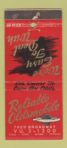 Matchbook Cover - Relaible Oldsmobile WORN 30 Stick