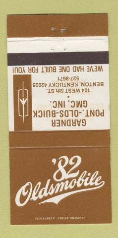 Matchbook Cover - 1982 Oldsmobile Gardner Pontiac Buick BMC Benton KY 30 Strike