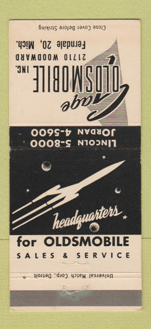 Matchbook Cover - Gage Oldsmobile Ferndale MI 30 Strike