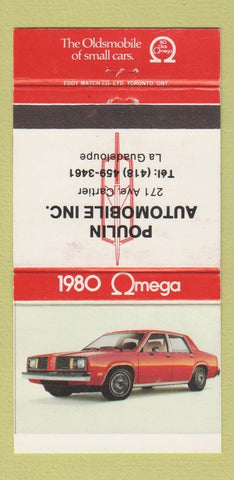 Matchbook Cover - 1980 Oldsmobile Omega Poulin La Guadeloupe QC #1 30 Strike
