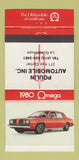 Matchbook Cover - 1980 Oldsmobile Omega Poulin La Guadeloupe QC #2 30 Strike