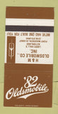 Matchbook Cover - 1982 Oldsmobile H&M Fort Madison IA 30 Strike