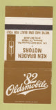 Matchbook Cover - 1982 Oldsmobile Ken Braden Sonora TX 30 Strike