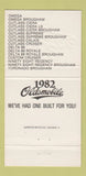 Matchbook Cover - 1982 Oldsmobile Ken Braden Sonora TX 30 Strike