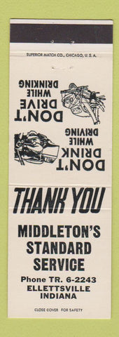 Matchbook Cover - Middleton's Standard oil gas Ellettsville IN