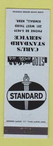 Matchbook Cover - Carl's Standard oil gas Kimball NE