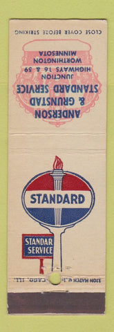Matchbook Cover - Anderson Grunstad Standard oil gas Worthington MN