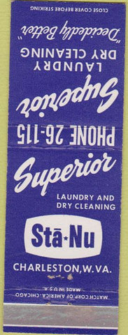 Matchbook Cover - Superior Laundry Charleston WV