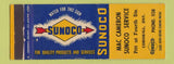 Matchbook Cover - Mac Cameron Sunoco oil gas Cornwall ON