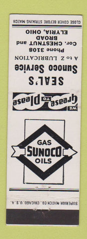 Matchbook Cover - Seal's Sunoco oil gas Elyria OH