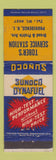 Matchbook Cover - Tober's Sunoco oil gas Providence RI WEAR