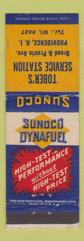 Matchbook Cover - Tober's Sunoco oil gas Providence RI WEAR