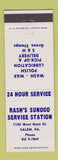 Matchbook Cover - Rash's Sunoco oil gas Salem VA