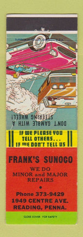 Matchbook Cover - Frank's Sunoco oil gas Reading PA