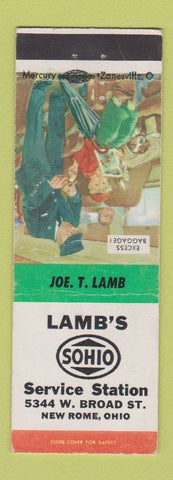 Matchbook Cover - Lamb's Sohio oil gas New Rome OH