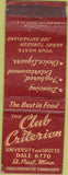 Matchbook Cover - Club Criterion St Paul MN WORN