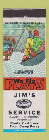 Matchbook Cover - Jim's Sohio oil gas Camp Perry OH