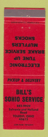 Matchbook Cover - Bill's Sohio oil gas Toledo OH