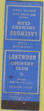 Matchbook Cover - Lakewood Country Club Denver CO
