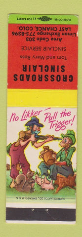 Matchbook Cover - Crossroads Sinclair oil gas Last Chance Colorado hillbilly