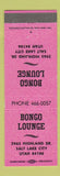 Matchbook Cover - Bongo Lounge Salt Lake City UT