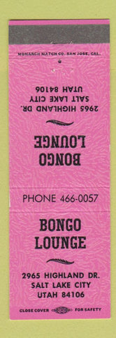 Matchbook Cover - Bongo Lounge Salt Lake City UT