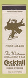 Matchbook Cover - Westerner Cocktail Lounge Dubois WY