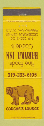 Matchbook Cover - Baraka Inn Cougar's Lounge Waterloo IA