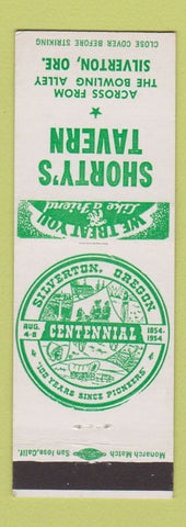 Matchbook Cover - Shorty's Tavern Silverton OR Centennial 1954