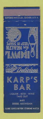 Matchbook Cover - Karp's Bar Reese MI