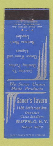 Matchbook Cover - Sauer's Tavern Buffalo NY