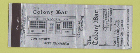 Matchbook Cover - Colony Bar Cleveland OH