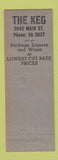 Matchbook Cover - The Keg Kansas City MO Budweiser Beer