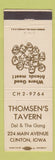 Matchbook Cover - Thomsen's Tavern Clinton IA