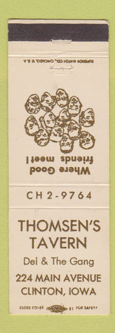 Matchbook Cover - Thomsen's Tavern Clinton IA