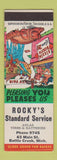 Matchbook Cover - Rocky's Standard oil gas Battle Creek MI hillbilly