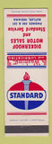 Matchbook Cover - Dickerhoof Motors Standard oil gas Butler IN