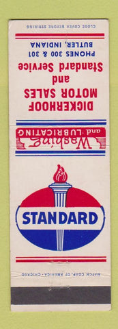 Matchbook Cover - Dickerhoof Motors Standard oil gas Butler IN
