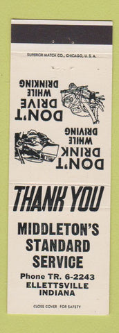 Matchbook Cover - Middleton's Standard oil gas Ellettsville IN