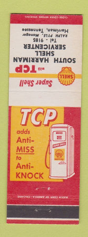 Matchbook Cover - Shell oil gas South Harriman TN