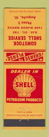 Matchbook Cover - Shell oil gas Comstock Augusta IL