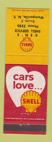 Matchbook Cover - Ken's Shell oil gas Wampsville NY