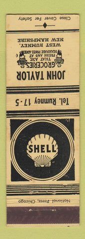 Matchbook Cover - John Taylor Grocery Store Shell oil gas West Rumney NH