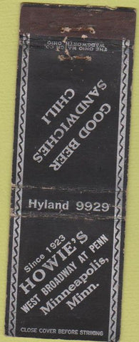 Matchbook Cover - Howie's Minneapolis MN