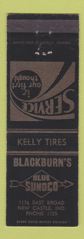 Matchbook Cover - Blackburn's Sunoco oil gas New Castle IN