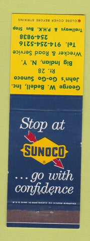 Matchbook Cover - Sunoco oil gas George Bedell Big Indian NY