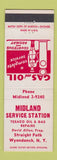 Matchbook Cover - Midland Texaco oil gas Wyandanch NY