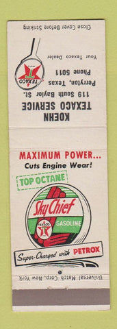 Matchbook Cover - Koehn Texaco oil gas Perryton TX